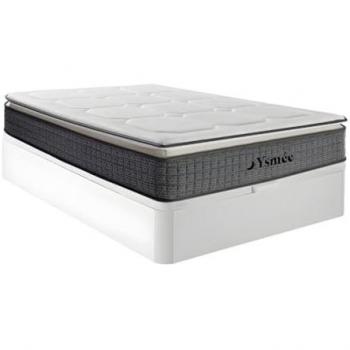 Conjunto de canapé abatible blanco de 140 x 190 cm + colchón de muelles ensacados 7 zonas con acolchado de látex de 32 cm - SEREM de YSMÉE
