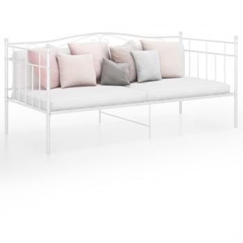 Estructura de sofá cama de metal blanco 90x200 cm