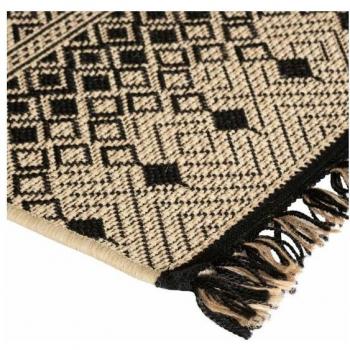 Alfombra de yute Oasis 160x230cm negro beige en polipropileno