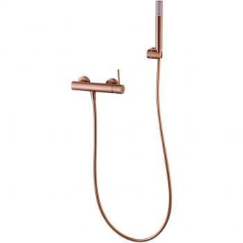 Kit de ducha monomando Monza Imex en oro rosa cepillado