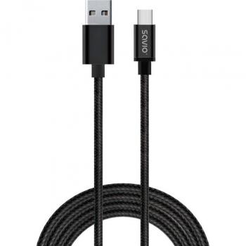 Cable USB A a USB C Savio CL-129 Negro 2 m