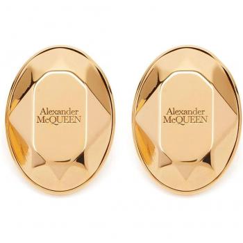 Alexander McQueen Women's Logo Earrings in Golden | Size UNI | 757449J160T0448