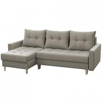 Sofá rinconero Boulder 100 con función de descanso y caja de ropa de cama, 222x140x90cm
