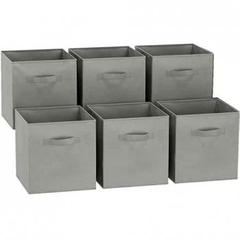 GREATOOL Caja de Almacenaje Plegable, Pack 6 Unidades, 31x31x31cm, Cajas organizadoras en Tela, Caja para organizar Ropa, Juguetes y Sábanas en Armarios
