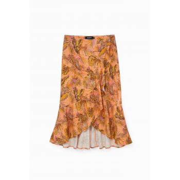 Desigual Women's Orange Longuette Midi Skirt, Size M