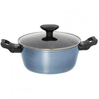 Quttin Titan 86007 Cacerola con Tapa de Cristal, Azul Claro, Plastic, 10 cm