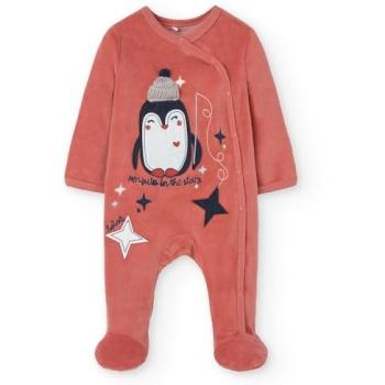 Pelele de bebé de terciopelo Boboli Velour Play con dibujo frontal y cierre con automáticos