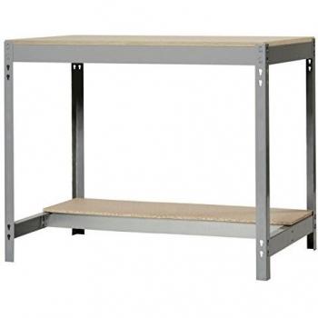 SIMONRACK Banco de Trabajo Taller con Capacidad de Carga de 600 kg y Mesa de Trabajo en Gris/Madera