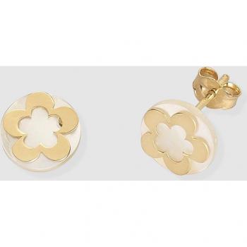 Pendientes de niña con diseño en oro y nácar, perfectos para cualquier ocasión