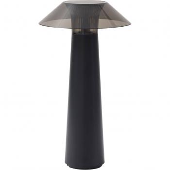 Lámpara de mesa LED recargable Gomba, negra, atenuable con dimmer táctil