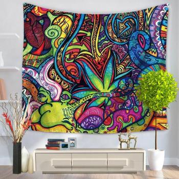 gwell pared Alfombra psyschedelic Art Pared decorativos Bohemian hippie Mantel Tapestry playa toalla pared habitaciones, Muster-D, A:150*130cm
