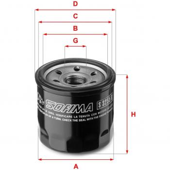 Filtro de aceite SOFIMA S 3255 R, tipo: Filtro de aceite, características: compatible con varios modelos de vehículos, alta eficiencia en la filtración, diseño optimizado para un mejor flujo de aceite, fabricado con materiales de
