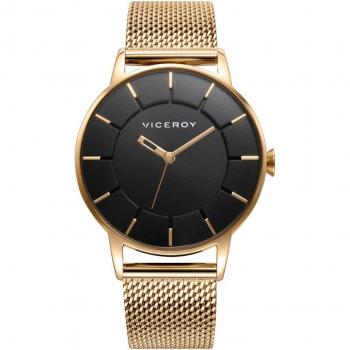 Reloj Mujer Viceroy 471198-57 (Ø 33 mm) - Viceroy Kiss tres agujas acero Ip dorado con malla milanesa