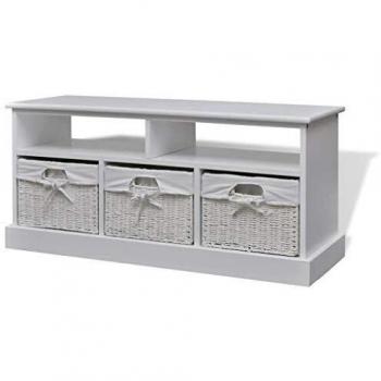 vidaXL Cómoda Tipo de Almacenamiento Blanca Modelo Aarau Hecha de Material MDF