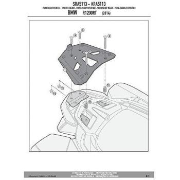 Givi SRA5113 Tirante Monokey Baúl con Aluminio Placa, Carga Máxima 6 Kg