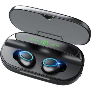 Auriculares Inalámbricos TWS Bluetooth 5.0 Impermeables con Estuche de Carga de 3000mAh y Cancelación de Ruido para Deportes
