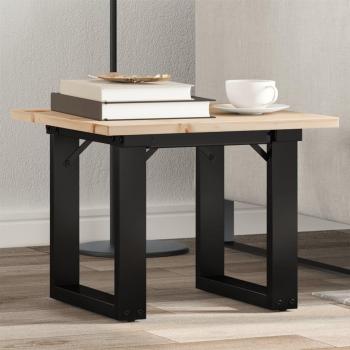 Mesa de centro marco O madera maciza pino y hierro 50x50x35 cm vidaXL Mesita de Salón o Comedor o Auxiliar Mesa de Café Meuble Salón