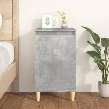 Mesita de noche de hormigón gris 40x35x70 cm con estructura de madera multicapa