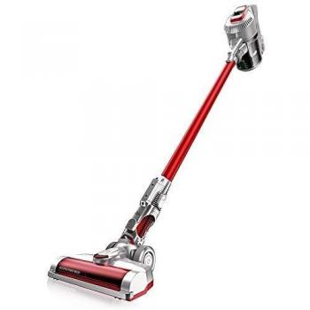 Cecotec Aspirador Vertical Conga ThunderBrush 720 Immortal Battery 25,9 V. Filtro HEPA, Autonomía de 50 min, Cepillo Monotorizado, Batería de 25,9 V, Tecnología 360º, Rojo/Plateado.