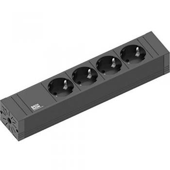 Bachmann Multipresa 4 Fach Negra 2m Con Interruptor IP20