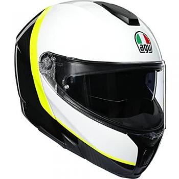 Casco SportModular AGV E05 Multi MPLK Ray Carbon/White/Yellow Fluo L