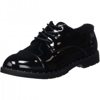 COOLWAY Paris, Zapatos de Cordones Oxford para Mujer, Negro