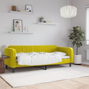 Cama de día sofá cama terciopelo amarillo 80x200 cm