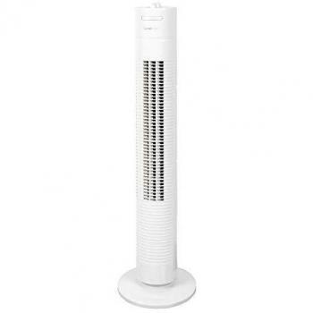 Clatronic TVL 3770 Ventilador de Torre Silencioso con Temporizador, Oscilante, 3 Velocidades, Altura 78 cm, Potencia 35W, Color Blanco