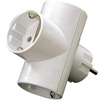 Duolec 900R26 - Ladrón de enchufe triple T/T lateral Blanco Duolec