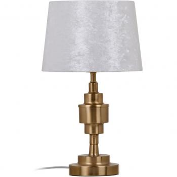 Lámpara de mesa Blanca y Dorada, Poliéster y Metal, Hierro, 60 W, 220-240 V, dimensiones 28 x 28 x 48.5 cm