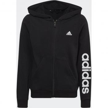 Adidas Essentials Linear Logo Full Zip Hoodie for Girls Black/White 9-10 Years