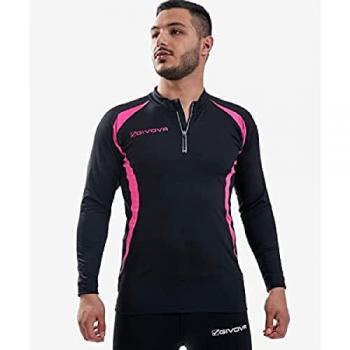Camiseta de running Givova 1/2 cremallera para hombre LR05-1006, manga larga, multicolor, talla M, unisex