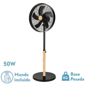 Ventilador de Pie Falcon Negro/Haya 50W Oscilante