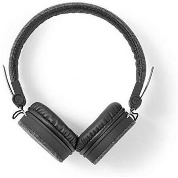 NEDIS Auriculares Diadema con Cable Auriculares de Diadema con Cable de Tela - Over-Ear - Cable de Audio de 1,2 m - Antracita/Negro Negro/Antracita 1.20 m