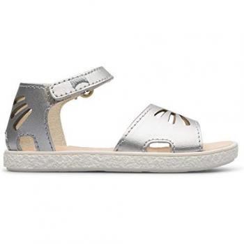 Sandalias de Cuero Plateadas para Niña Camper Modelo Miko 005
