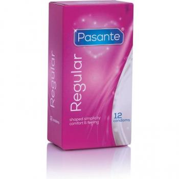 Preservativos Pasante Regular Ancho Nominal 54 mm Forma Anatómica Látex Lubricados Caja de 12 Unidades