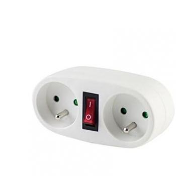Regleta Chacon 5411478480051 - Toma Biplite CHACON 2x16A con Interruptor Blanco