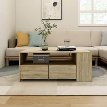 Mesa de centro Sonoma 102x55x42 cm de madera contrachapada y madera de ingeniería en color marrón