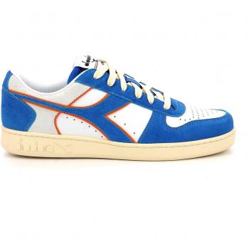 Diadora Magic Men's Multicolor Low Top Sneakers - Light Blue Suede Basketball Shoes