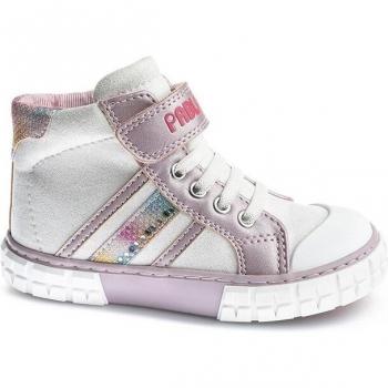 Zapatos Deportivos Pablosky para niña en color blanco, con botines de cierre adherente y suela antideslizante