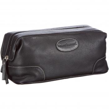 Bruno Banani wash_bag_1 - Bolso de cuero unisex, color negro, talla 28x12x14 cm
