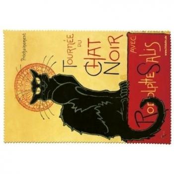 Fridolin 18896 Gato Negro paño de Limpieza para Gafas Muselina 18 x 12,5 x 1 cm, Multicolor
