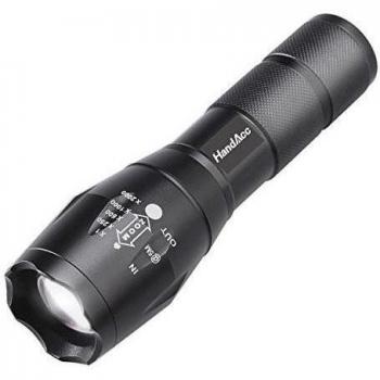 HandAcc Linterna LED 1000LM Cree XM-L2 T6 Flashlight de 5 Modos Ultra Brillante Impermeable Negro