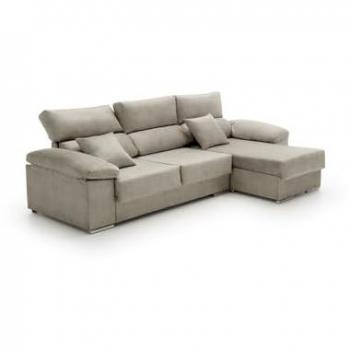 Sofá Chaise Longue Reclinable Beatrice Gris Derecha 260x140x85