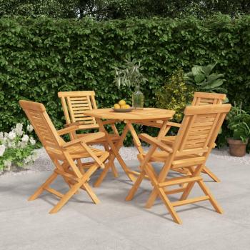 5-Piece Solid Teak Wood Garden Dining Set