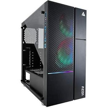 Caja Midi Tower Azza IRIS 330 - ATX, Cristal Templado, RGB, Ventiladores RGB, Color Negro
