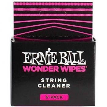 Ernie Ball EB4277 Wonder Wipes Guitar String Cleaner - 6 Pack Maintenance Solution