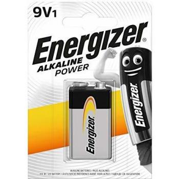 Energizer - Alkaline Power, Pack de 1 pilas 9V, larga duración para uso cotidiano, sin sulfatación y mantiene carga 10 años