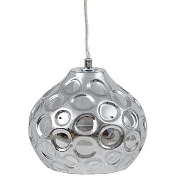 Lámpara de Techo 18 x 18 x 17,5 cm Cristal Plata Hierro Ø 18 cm