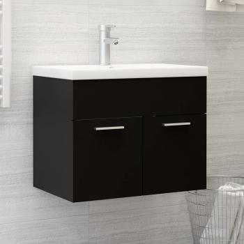 Mueble con lavabo de madera de ingeniería negro Día y Noche